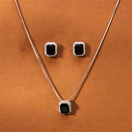 Cz Delicate Pendant Set With Rhodium Plating