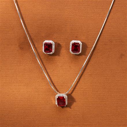 Cz Delicate Pendant Set With Rhodium Plating