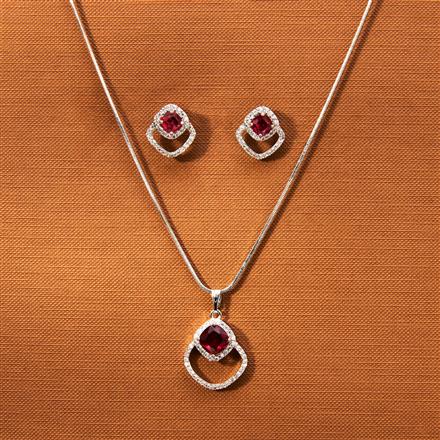 Cz Delicate Pendant Set With Rhodium Plating