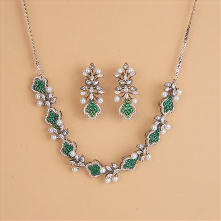 Cubic Zirconia Classic Necklace Set With Gold Plating