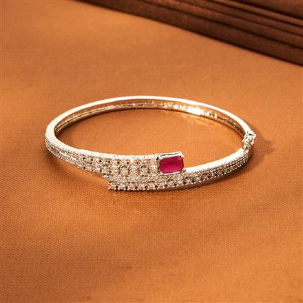 Cz Delicate Kada With Rhodium Plating