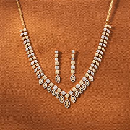 Cz Classic Necklace With 2 Tone Plating