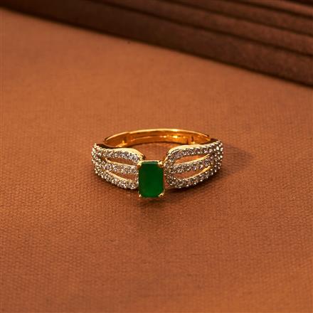 Cz Adjustable Ring With 2 Tone Plating