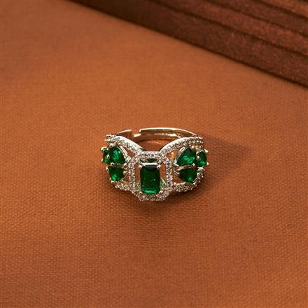 Cz Adjustable Ring With Rhodium Plating