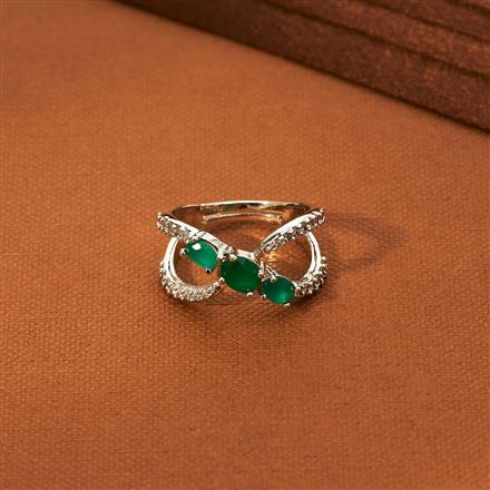 Cz Adjustable Ring With Rhodium Plating