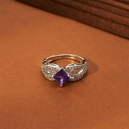 Cz Adjustable Ring With Rhodium Plating