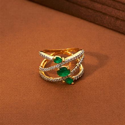 Cz Adjustable Ring With 2 Tone Plating
