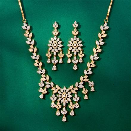 Cz Classic Necklace With 2 Tone Plating