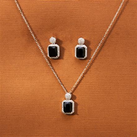 Cz Delicate Pendant Set With Rhodium Plating
