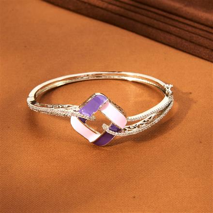 Cz Classic Kada With Rhodium Plating