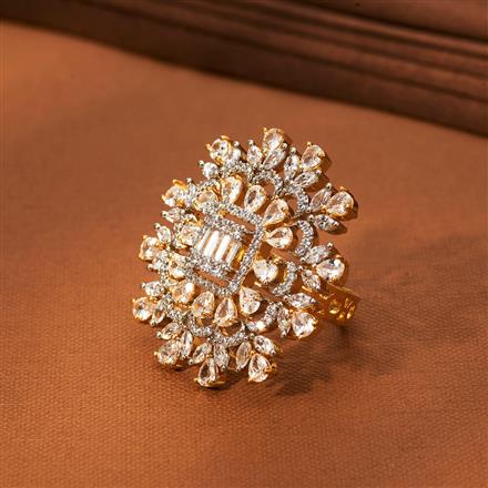 Cz Classic Ring With 2 Tone Plating