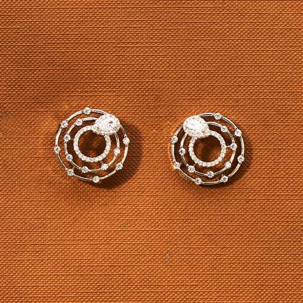 Cz Delicate Tops With Rhodium 2 Tone Plating