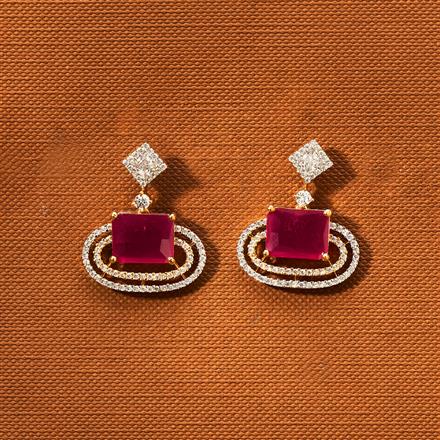 Cz Delicate Earring With 2 Tone Plating