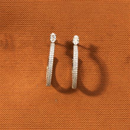Cz Delicate Bali With Rhodium 2 Tone Plating