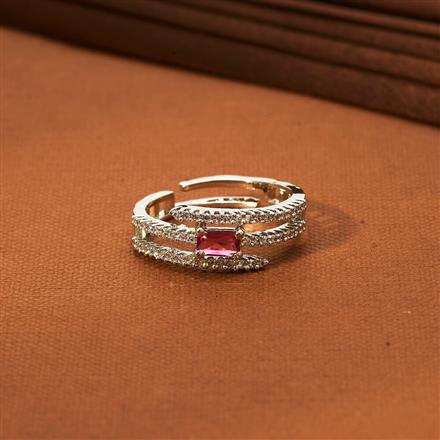 Cz Adjustable Ring With Rhodium Plating