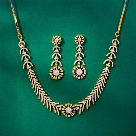 Cz Delicate Necklace With Black 2 Tone Rhodium Plating