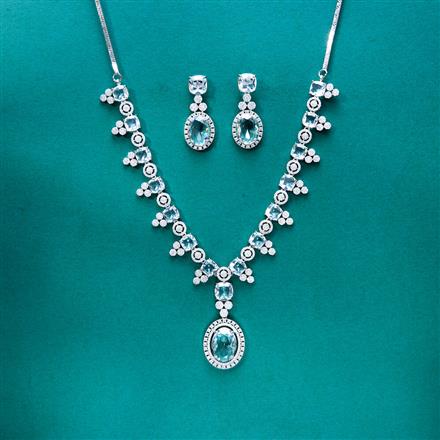 Cz Classic Necklace With Rhodium Plating