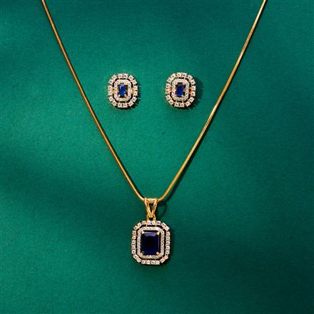 Cz Classic Pendant Set With 2 Tone Plating