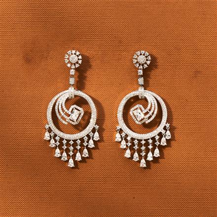 Cz Classic Earring With Black Rose Rhodium 2 Tone Plating