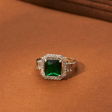 Cz Adjustable Ring With Rhodium Plating