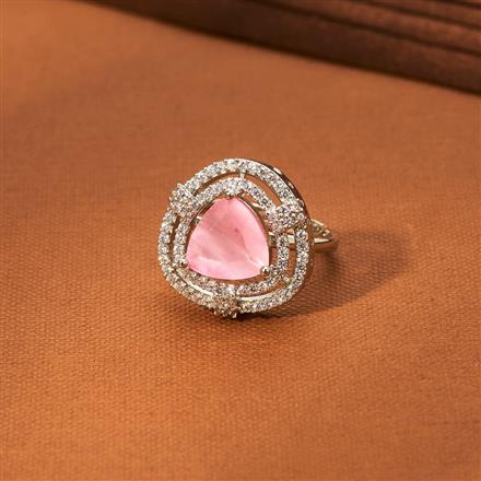 Cz Adjustable Ring With Rhodium Plating