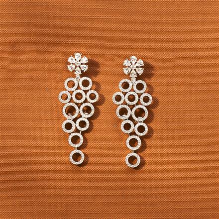Cz Classic Earring With Black Rhodium 2 Tone Plating