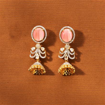 Cz Classic Earring With 2 Tone Plating