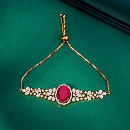 Cz Adjustable Bracelet With 2 Tone Plating