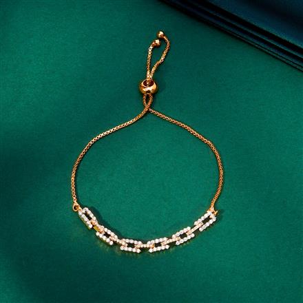 Cz Delicate Bracelet With 2 Tone Rhodium Plating