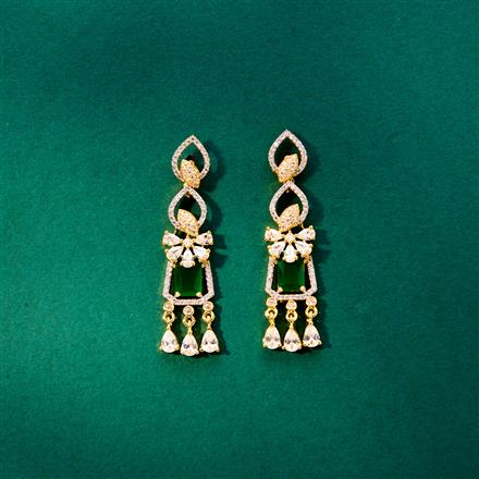Cz Classic Earring With 2 Tone Plating
