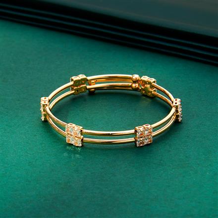 Cz Delicate Kada With Gold Rhodium Plating