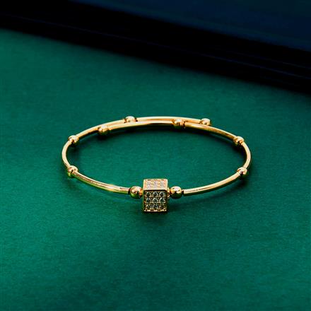 Cz Delicate Kada With Gold Rhodium Plating