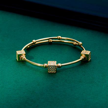 Cz Delicate Kada With Gold Rhodium Plating