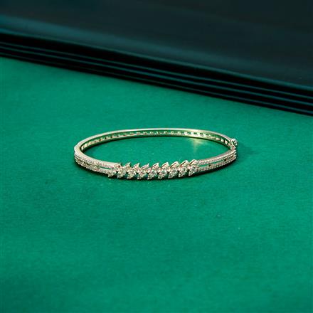 Cz Delicate Kada With 2 Tone Rhodium Plating