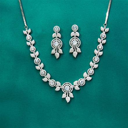 Cz Delicate Necklace With 2 Tone Plating