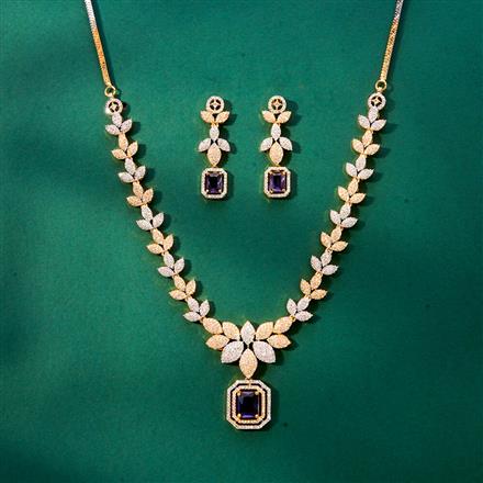Cz Classic Necklace With 2 Tone Plating