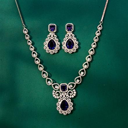 Cz Classic Necklace With Rhodium Plating