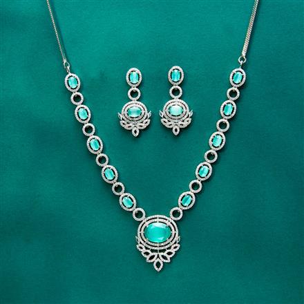 Cz Classic Necklace With Rhodium Plating