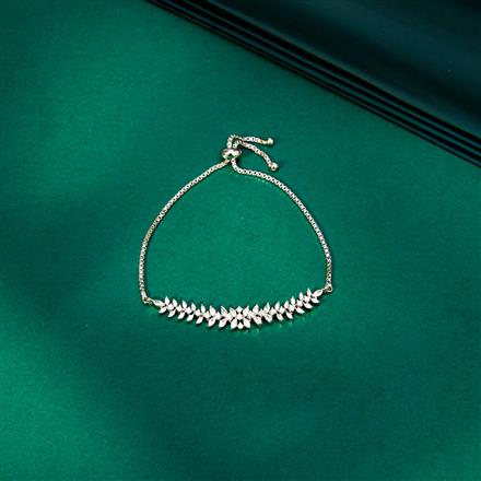 Cz Adjustable Bracelet With 2 Tone Rhodium Plating