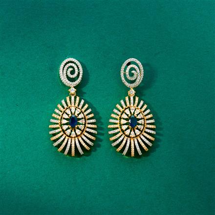 Cz Classic Earring With 2 Tone Plating