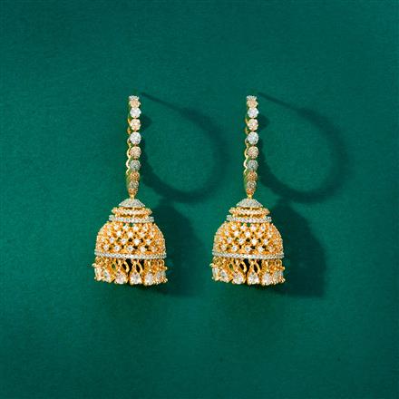 Cz Classic Jhumki With 2 Tone Rhodium Plating