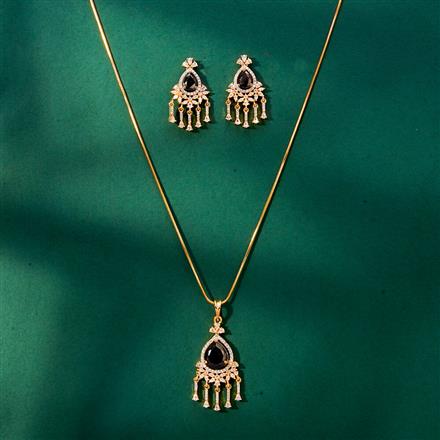 Cz Delicate Pendant Set With 2 Tone Plating