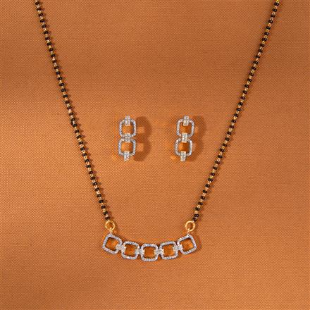 Cz Classic Mangalsutra With 2 Tone Rhodium Plating
