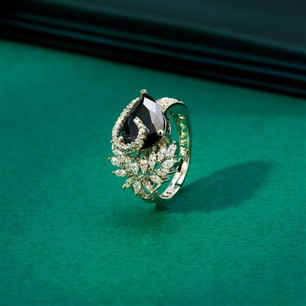Cz Adjustable Ring With Rhodium Plating