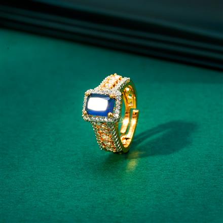 Cz Adjustable Ring With 2 Tone Plating