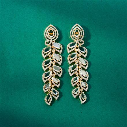 Cz Classic Earring With Black 2 Tone Rhodium Plating