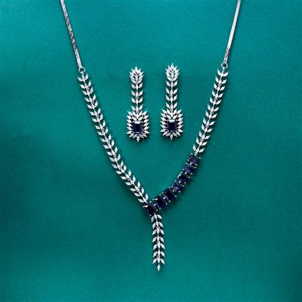 Cz Classic Necklace With Rhodium Plating