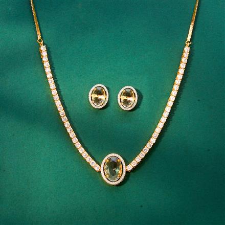 Cz Classic Necklace With 2 Tone Plating
