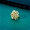 Cubic Zirconia Adjustable Ring With 2 Tone Plating