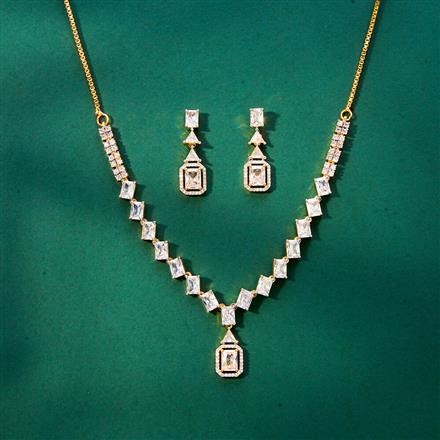 Cz Delicate Necklace With 2 Tone Plating